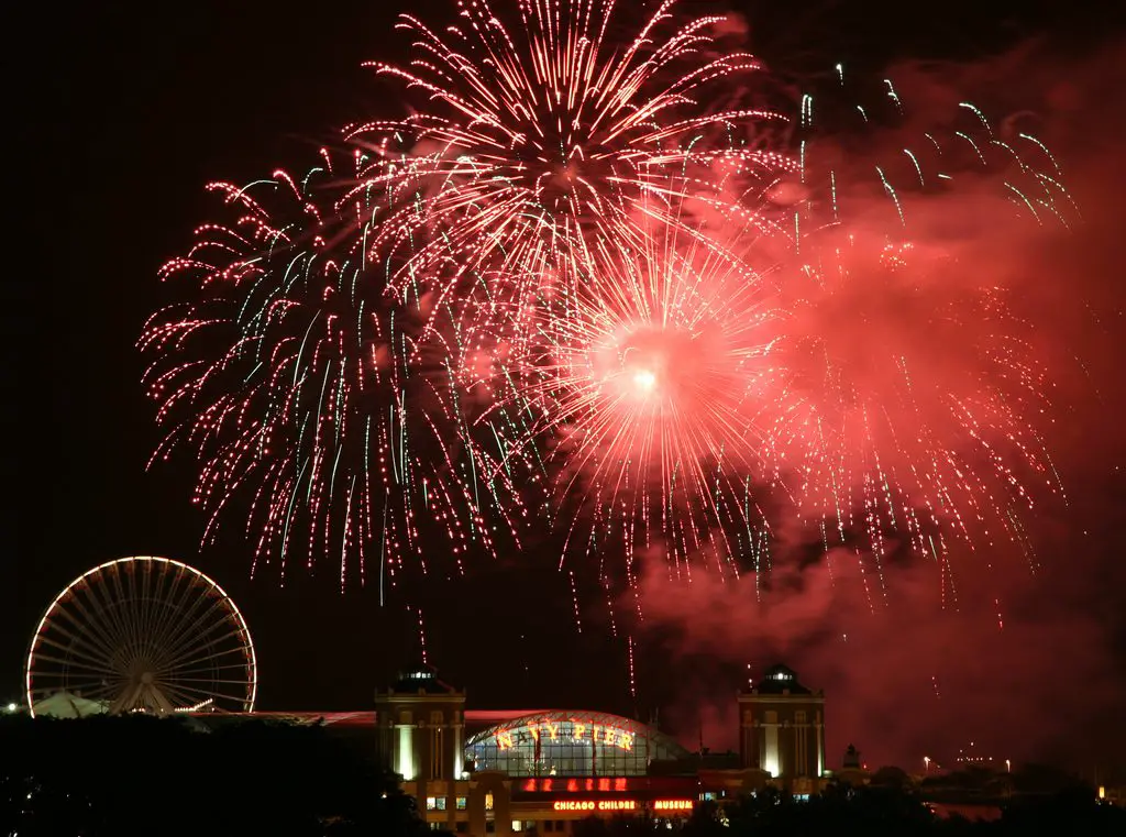 fireworks on Navy Pier in Chicago